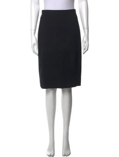 Pre-owned Escada Virgin Wool Knee-length Skirt In Black
