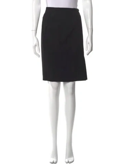 Pre-owned Escada Virgin Wool Knee-length Skirt In Black