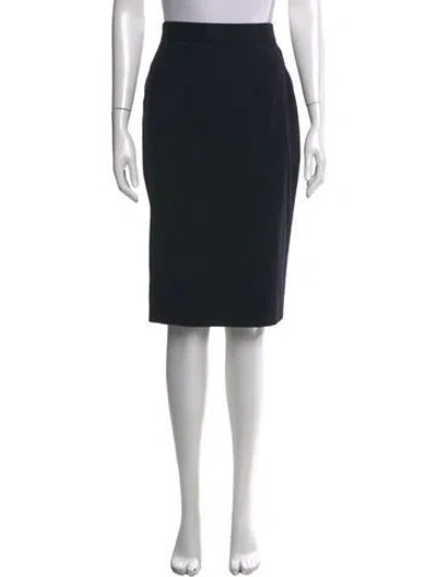 Pre-owned Escada Virgin Wool Knee-length Skirt In Black