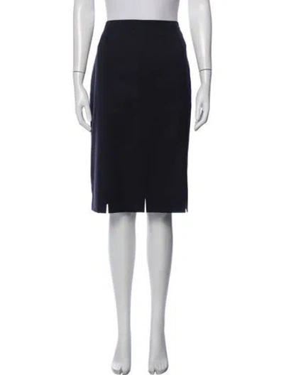 Pre-owned Escada Virgin Wool Knee-length Skirt In Black