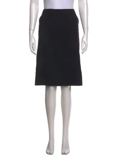 Pre-owned Escada Virgin Wool Knee-length Skirt In Black