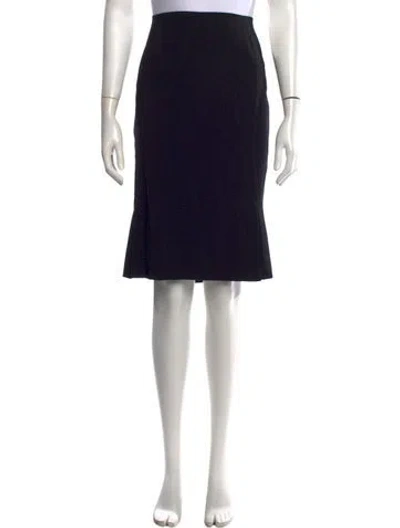 Pre-owned Escada Virgin Wool Knee-length Skirt In Black