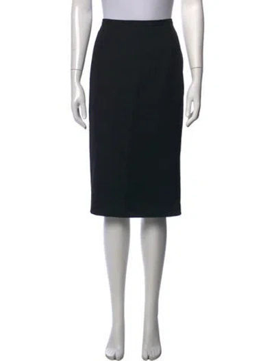Pre-owned Escada Virgin Wool Knee-length Skirt In Black