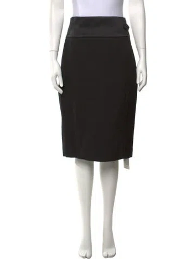 Pre-owned Escada Virgin Wool Knee-length Skirt In Black