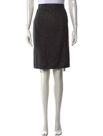 Pre-owned Escada Virgin Wool Knee-length Skirt In Black