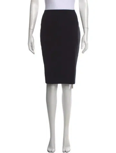 Pre-owned Escada Virgin Wool Knee-length Skirt In Black