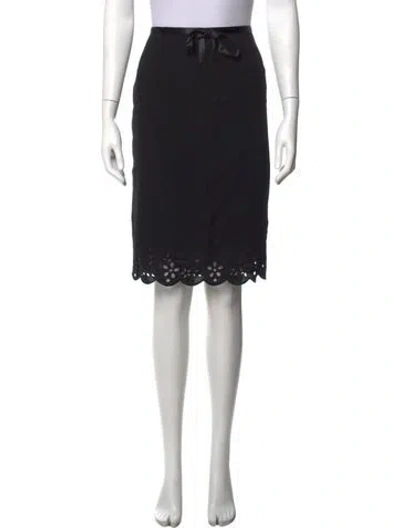 Pre-owned Escada Virgin Wool Knee-length Skirt In Black