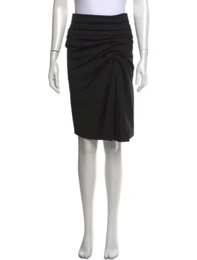 Pre-owned Escada Virgin Wool Knee-length Skirt In Black