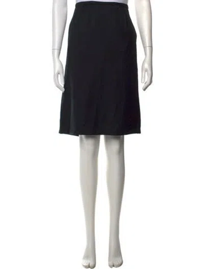 Pre-owned Escada Virgin Wool Knee-length Skirt In Black