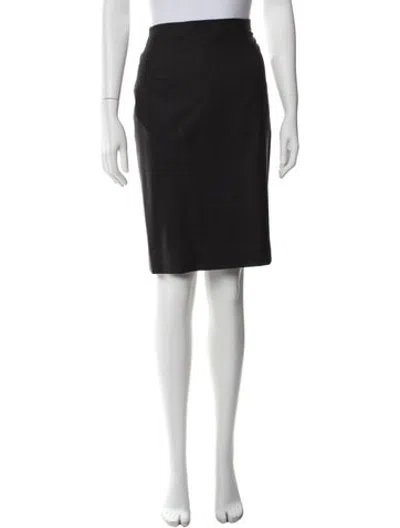Pre-owned Escada Virgin Wool Knee-length Skirt In Black