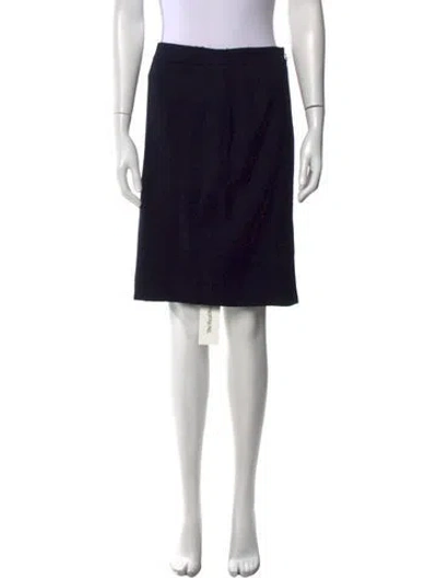 Pre-owned Escada Virgin Wool Knee-length Skirt In Blue
