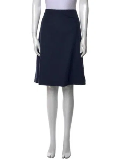 Pre-owned Escada Virgin Wool Knee-length Skirt In Blue