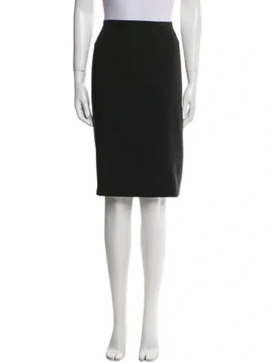 Pre-owned Escada Virgin Wool Knee-length Skirt In Blue