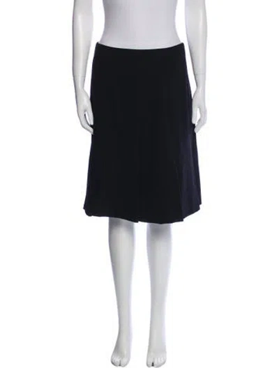 Pre-owned Escada Virgin Wool Knee-length Skirt In Blue