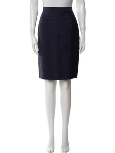 Pre-owned Escada Virgin Wool Knee-length Skirt In Blue