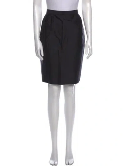 Pre-owned Escada Virgin Wool Knee-length Skirt In Blue