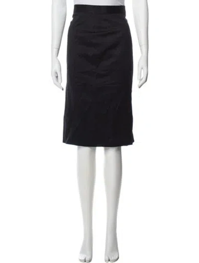 Pre-owned Escada Virgin Wool Knee-length Skirt In Blue