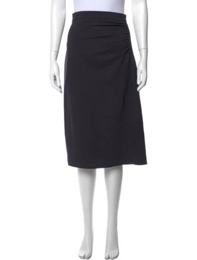 Pre-owned Escada Virgin Wool Knee-length Skirt In Blue