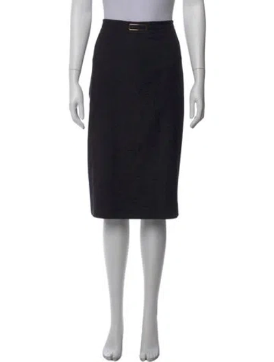 Pre-owned Escada Virgin Wool Knee-length Skirt In Blue