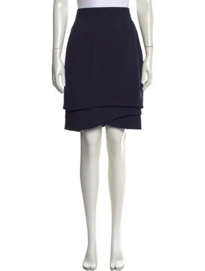 Pre-owned Escada Virgin Wool Knee-length Skirt In Blue