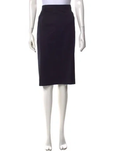 Pre-owned Escada Virgin Wool Knee-length Skirt In Blue