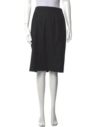 Pre-owned Escada Virgin Wool Knee-length Skirt In Blue