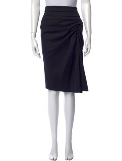 Pre-owned Escada Virgin Wool Knee-length Skirt In Blue