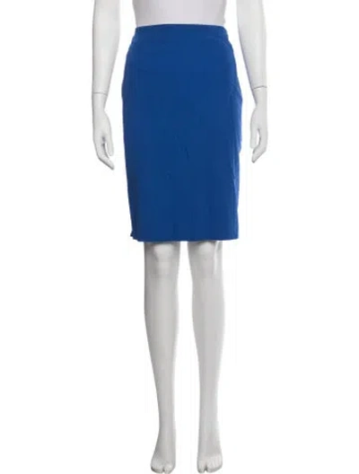 Pre-owned Escada Virgin Wool Knee-length Skirt In Blue