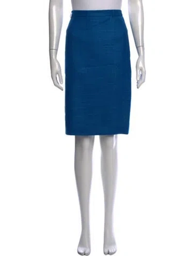 Pre-owned Escada Virgin Wool Knee-length Skirt In Blue