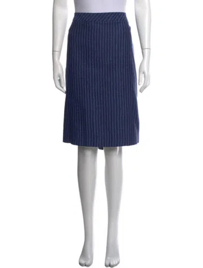 Pre-owned Escada Virgin Wool Knee-length Skirt In Blue