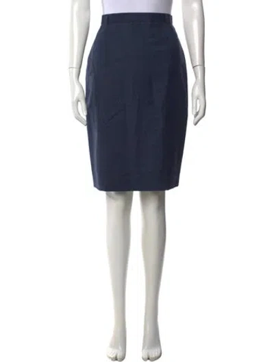 Pre-owned Escada Virgin Wool Knee-length Skirt In Blue
