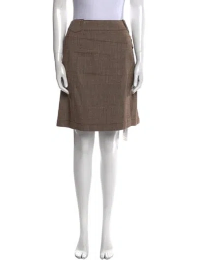 Pre-owned Escada Virgin Wool Knee-length Skirt In Brown