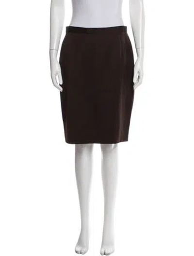 Pre-owned Escada Virgin Wool Knee-length Skirt In Brown