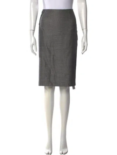 Pre-owned Escada Virgin Wool Knee-length Skirt In Brown