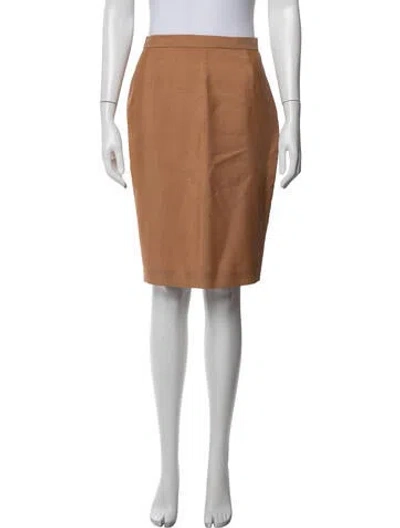 Pre-owned Escada Virgin Wool Knee-length Skirt In Brown