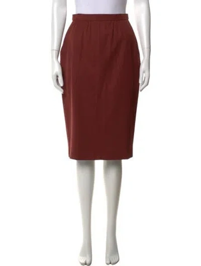 Pre-owned Escada Virgin Wool Knee-length Skirt In Brown