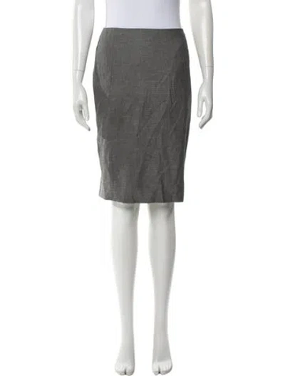 Pre-owned Escada Virgin Wool Knee-length Skirt In Gray