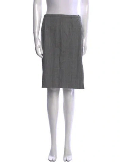 Pre-owned Escada Virgin Wool Knee-length Skirt In Gray