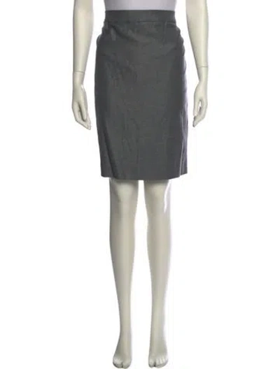 Pre-owned Escada Virgin Wool Knee-length Skirt In Gray