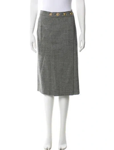 Pre-owned Escada Virgin Wool Knee-length Skirt In Gray