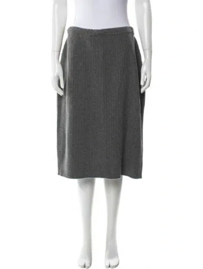 Pre-owned Escada Virgin Wool Knee-length Skirt In Gray