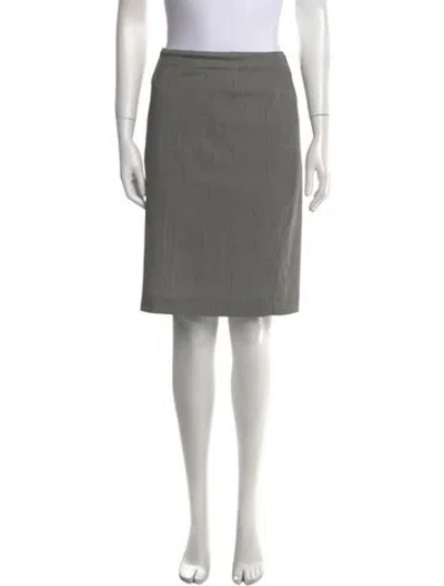 Pre-owned Escada Virgin Wool Knee-length Skirt In Gray