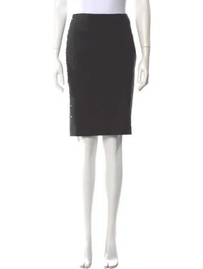 Pre-owned Escada Virgin Wool Knee-length Skirt In Gray