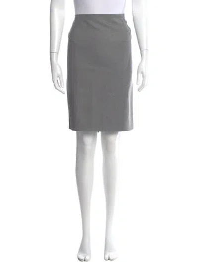 Pre-owned Escada Virgin Wool Knee-length Skirt In Gray