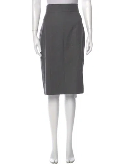 Pre-owned Escada Virgin Wool Knee-length Skirt In Gray