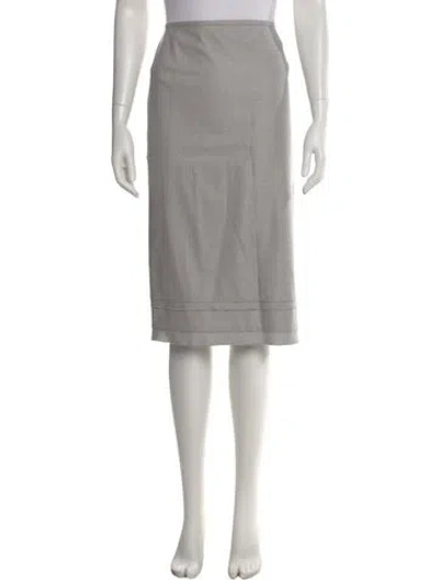 Pre-owned Escada Virgin Wool Knee-length Skirt In Gray