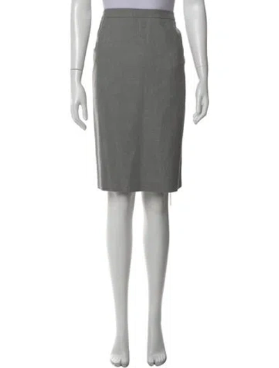 Pre-owned Escada Virgin Wool Knee-length Skirt In Gray