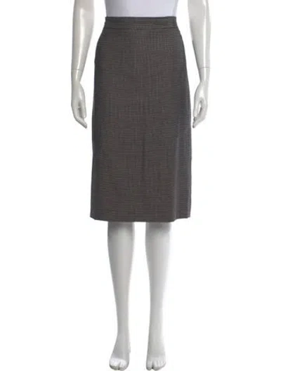 Pre-owned Escada Virgin Wool Knee-length Skirt In Gray