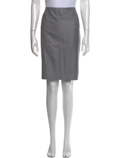 Pre-owned Escada Virgin Wool Knee-length Skirt In Gray