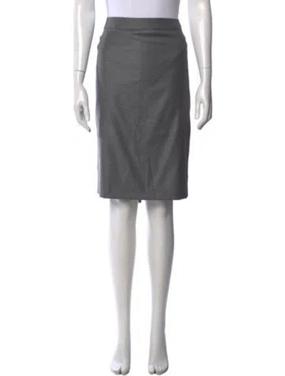 Pre-owned Escada Virgin Wool Knee-length Skirt In Gray